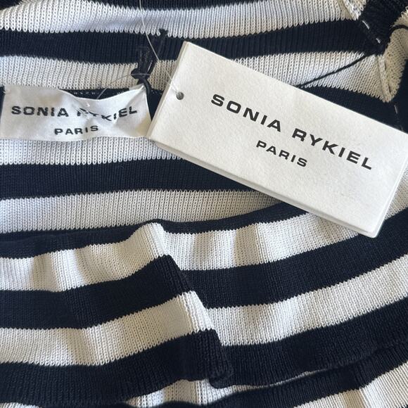 $755🔥Sonia Rykiel Paris Striped Dress Size M Long Sleeve Knee Length NWT - Picture 8 of 10